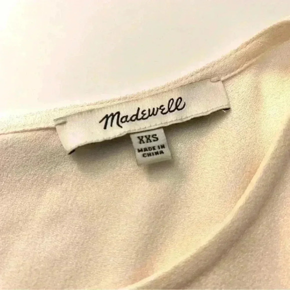 Madewell Tiered Button-Back Cream Blouse Women's XXS - Picture 11 of 11